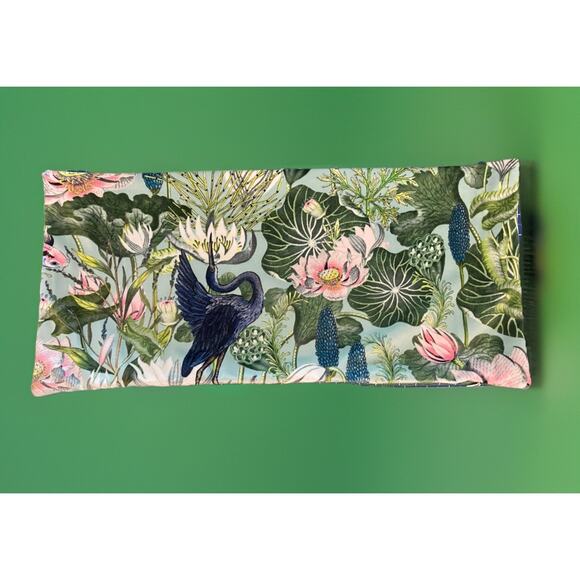 Kravet Lumbar Fiberfill Pillow "Waterlily Velvet" 2 Looks 1 Pillow 11"x24" - Picture 1 of 5